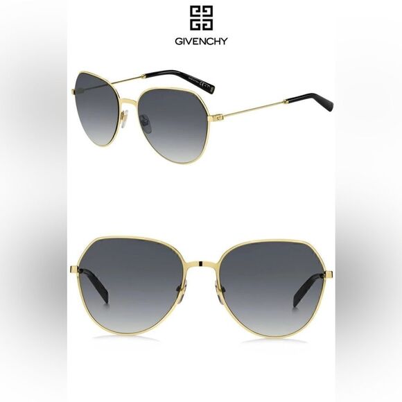 Givenchy NWT gv7158/s 60/19 Butterfly Gold Frame Grey Lens Sunglasses main image 7